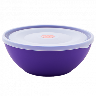 Bowl with lid 3L. (dark lilac / transparent)
