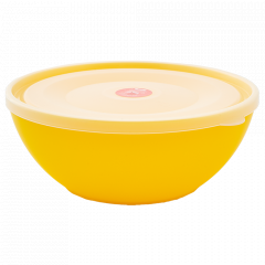 Bowl with lid 3L. (dark yellow / transparent)