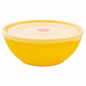 Bowl with lid 3L. (dark yellow / transparent)