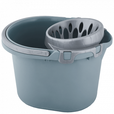 Pail for cleaning 15L. with wringer (gray blue / gray)