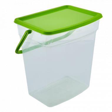 Storage container with handle 6L. (transparent / olive)