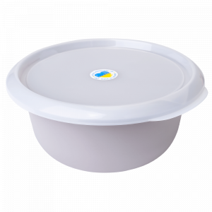 Kitchen bowl with lid 1,75L. (cocoa / transparent)