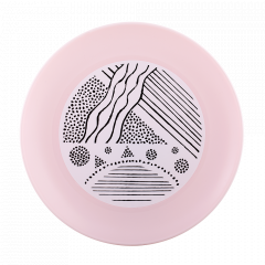 Plate with decor d22cm. (Lines, light pink)