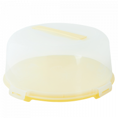 Сontainer for cakes round (yellow / transparent)