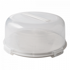 Сontainer for cakes round (white rose / transparent)