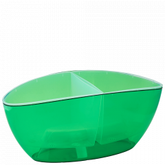 Flowerpot "Orchid" oval with insert 32x14cm. (green transparent)