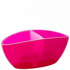 Flowerpot "Orchid" oval with insert 32x14cm. (ruby transparent)