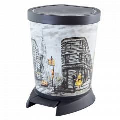 Garbage bin with pedal with decor 10L. (taxi)