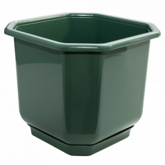 Flowerpot "Dama" with tray 16x16cm. (green)
