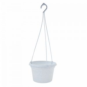 Flowerpot "Gloria" with hanger 25x16cm. (white floc)