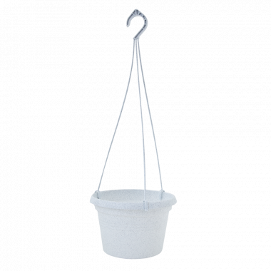 Flowerpot "Gloria" with hanger 25x16cm. (white floc)