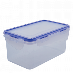 Food storage container with clip rectangular 0,65L. (transparent)