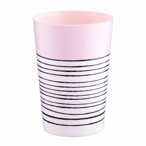 Glass with decor 0,4L (Lines, light pink)