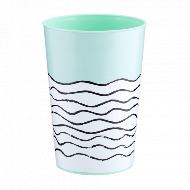 Glass with decor 0,4L (Lines, light green)