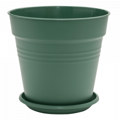 Flowerpot "Gloria" with tray 11x10,2cm. (green)