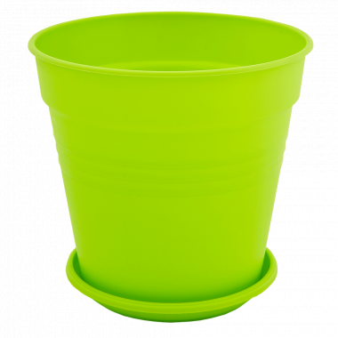Flowerpot "Gloria" with tray 23,1x22,1cm. (light green)