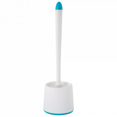 Toilet brush with stand "Optima" (white/turquoise)