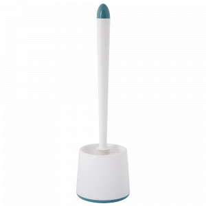 Toilet brush with stand "Optima" (white / gray blue)