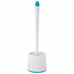 Toilet brush with stand "Optima" (white / turquoise)