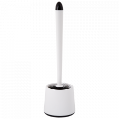 Toilet brush with stand "Optima" (white / black)