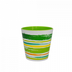Flowerpot "Deco" with insert with decor 16x15,5cm. (Paints: green)