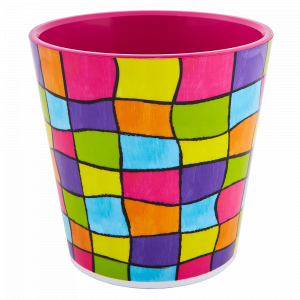 Flowerpot "Deco" with insert with decor 13x12,5cm. (Lines)