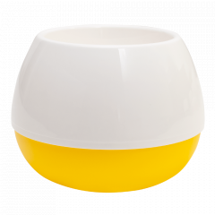 Flowerpot "Smile" d10cm. (white / dark yellow)