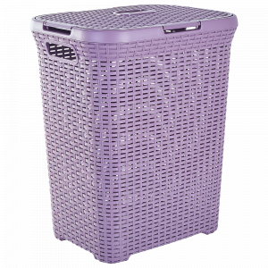 Laundry bin "Rattan" 50 L  (violet)
