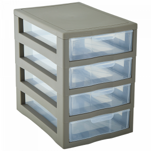 Universal organizer for 4 drawers (cocoa / transparent)