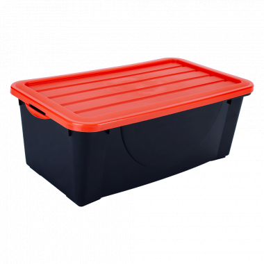 Storage box with lid  6L. (black / orange)
