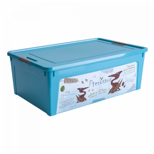 Container "Smart Box" with decor 11,7L. (turquoise, Dinosaur)