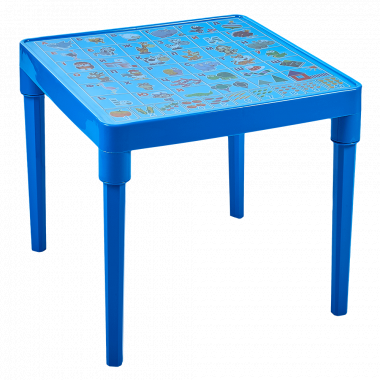 Children's table "Ukrainian Alphabet" (light blue)