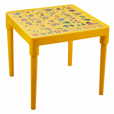 Children's table "Ukrainian Alphabet" (dark yellow)