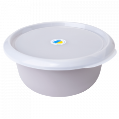Kitchen bowl with lid 3,75L. (cocoa / transparent)
