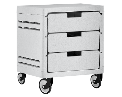 Chest of drawers on 3 drawers on wheels (white)