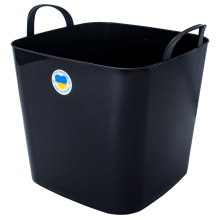 Soft building square bucket 22 L (black)