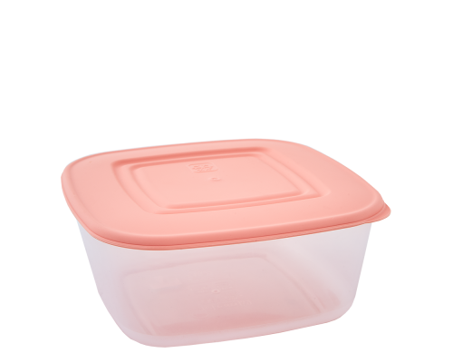 Food storage container square 3L (transparent / apricot)