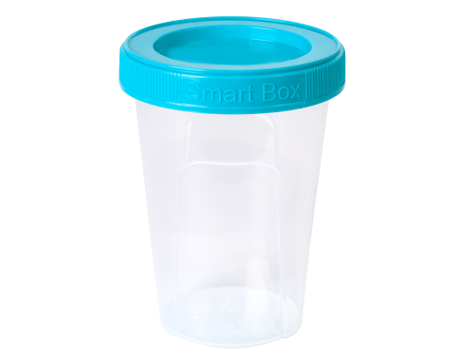 Container "Smart Box" round 0,24L (transparent / turquoise)