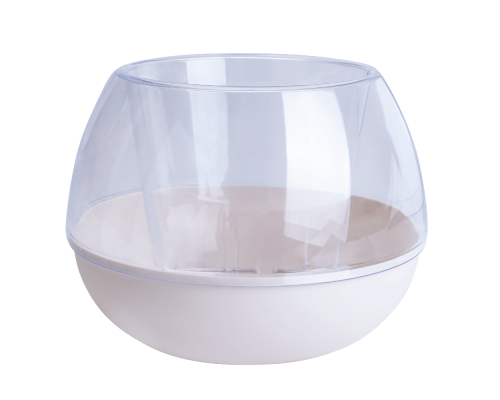 Flowerpot "Sphere" d10cm (transparent / white rose)