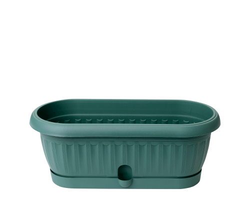 Flowerpot "Terra" with tray cactus 26,5x10,2cm (green)