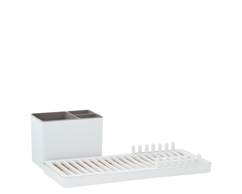 Dish drainer with tray "Mini plus" (white rose)