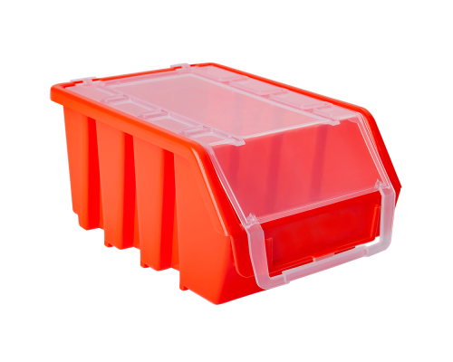 Small parts storage bin with lid 140х105х75mm (orange)