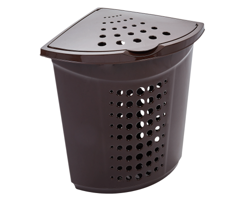 Laundry bin corner 45L (dark brown)