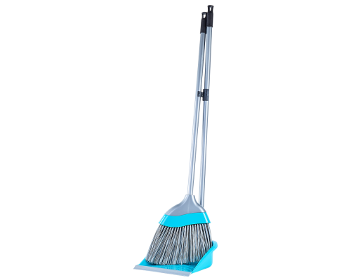 Set of broom and scoop "Euro" (turquoise / gray)