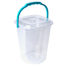 Pail "Smart" with lid 9L (transparent / turquoise)