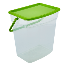 Storage container with handle 6L (transparent / olive)