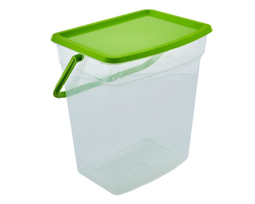 Storage container with handle 6L (transparent / olive)