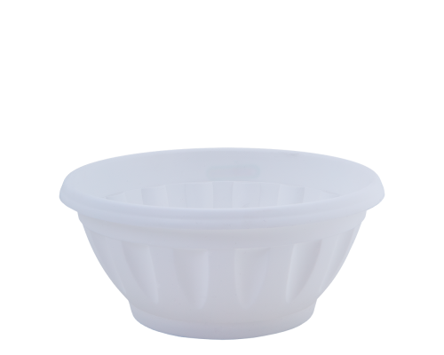 Flowerpot "Janna" with tray 16x7,5cm (white)