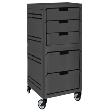 Chest of drawers on 5 drawers on wheels (dark gray)