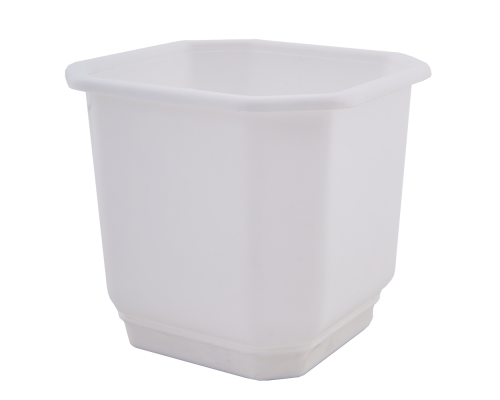 Flowerpot "Dama" with tray 16x16cm (white)